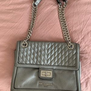 Silver Karl lagerfeld Paris purse
